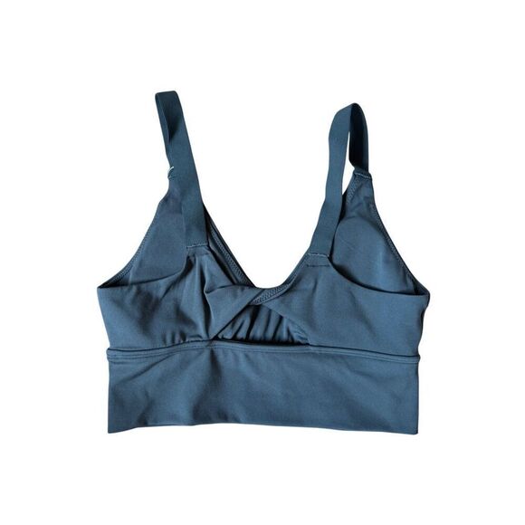 NEW Aerie Chill Play Move Green V-Neck Longline Bralette Back Twists Cutouts Siz - Picture 2 of 7